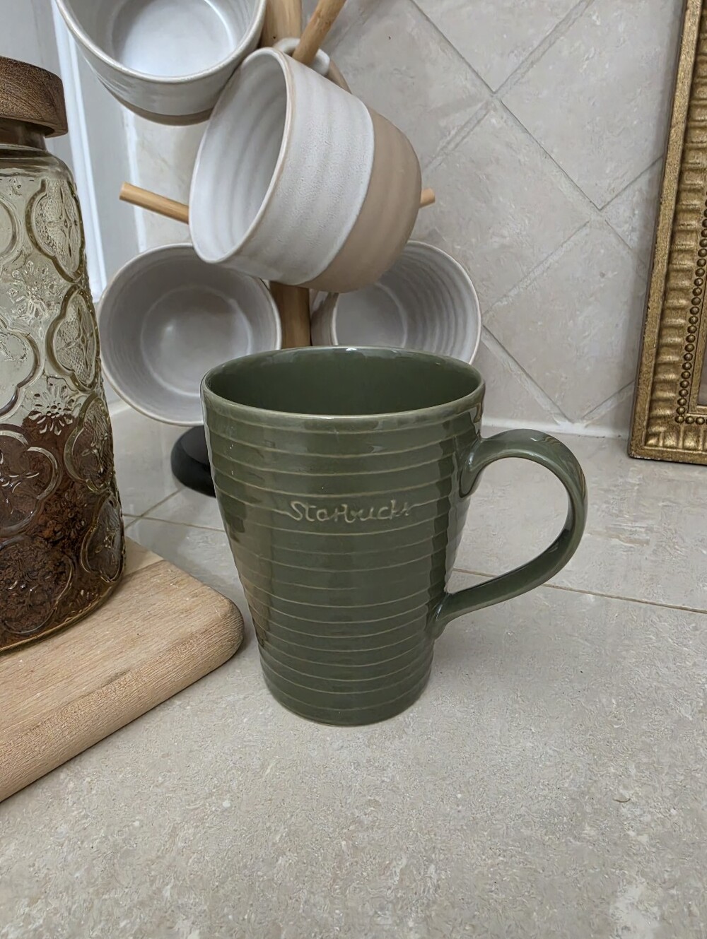 2009 Starbucks Design House Stockholm Coffee Tea Hunter Green Mug